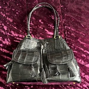 Suarez Genuine Alligator Black Bag
